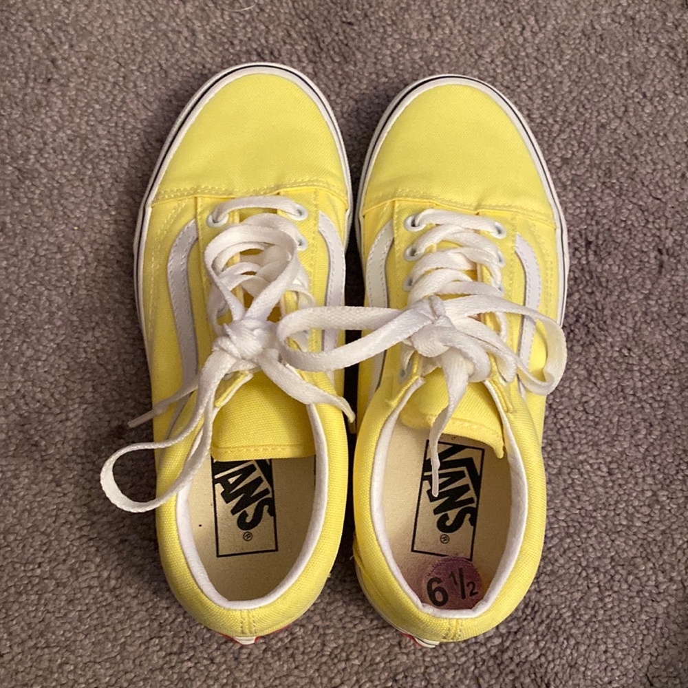 Yellow Unisex Vans. Never worn. Completely clean.